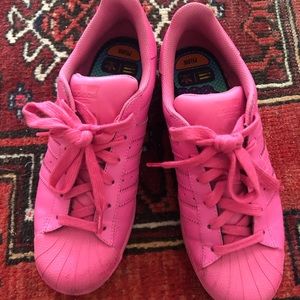Pink adidas superstars rare!